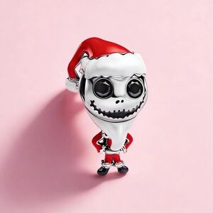 Disney Santa Jack Skellington silver charm nightmare before Christmas